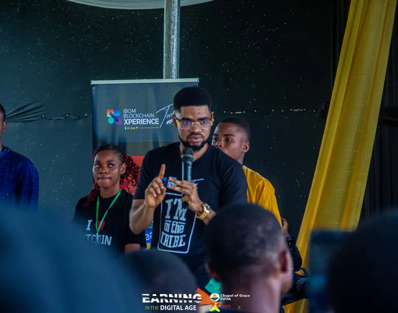 A speaker explaining an idea to the EITDA audience